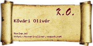 Kővári Olivér névjegykártya
